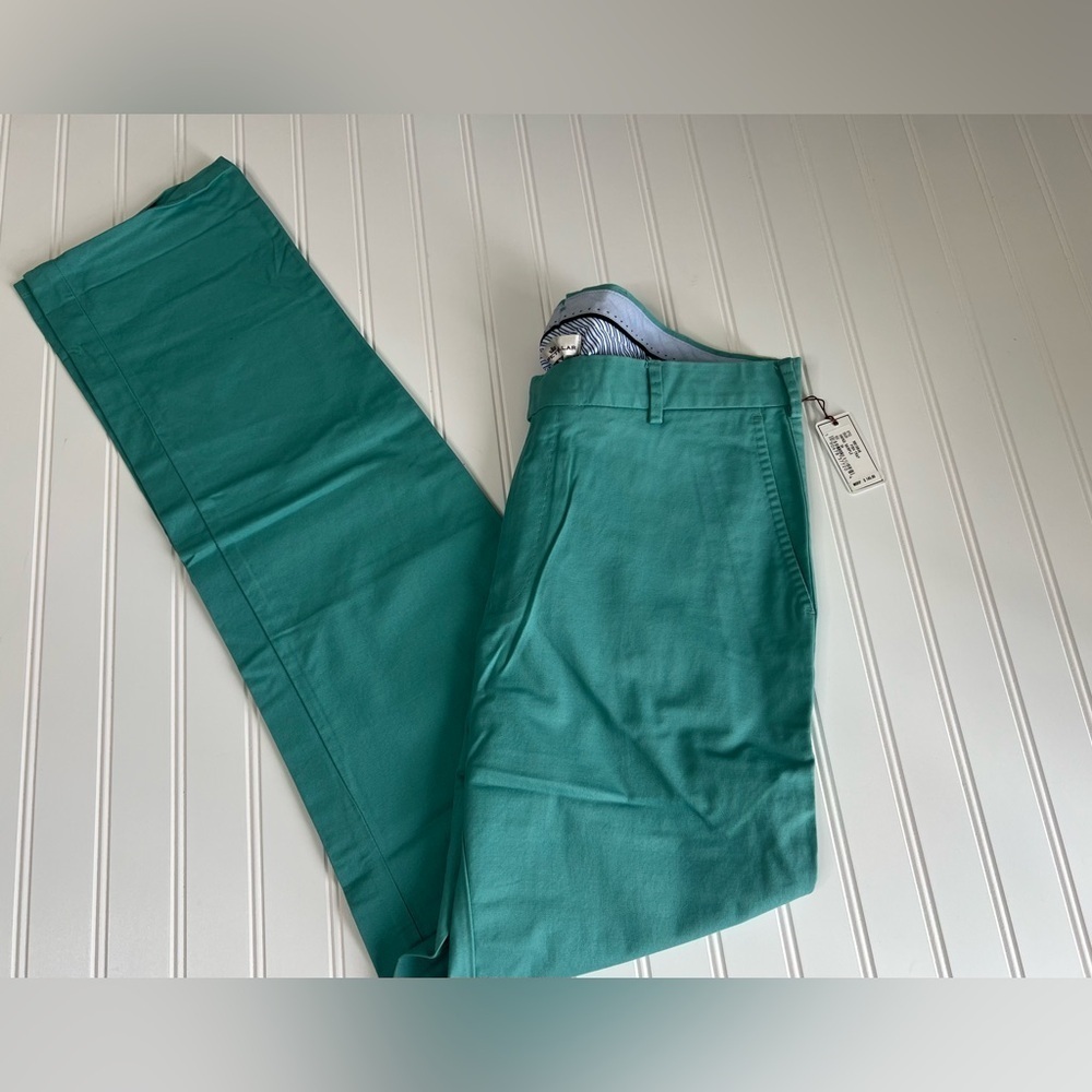 Peter Millar Pants Soft Touch Washed Twill Mens Golf Chino 34 X 34 Teal NEW 709